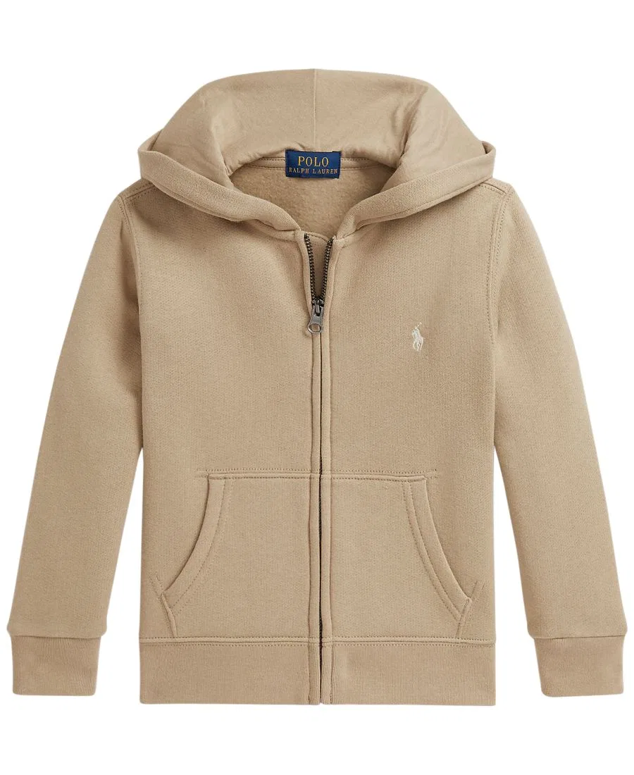 Худи на молнии из флиса с капюшоном Polo Ralph Lauren, Classic Khaki
