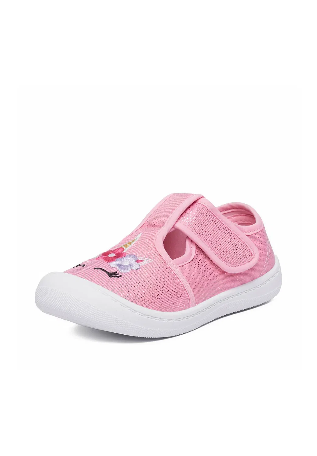Детские тапочки 5907964142850 - балетки с ремешком на щиколотке Deezee, Pink — фото 3