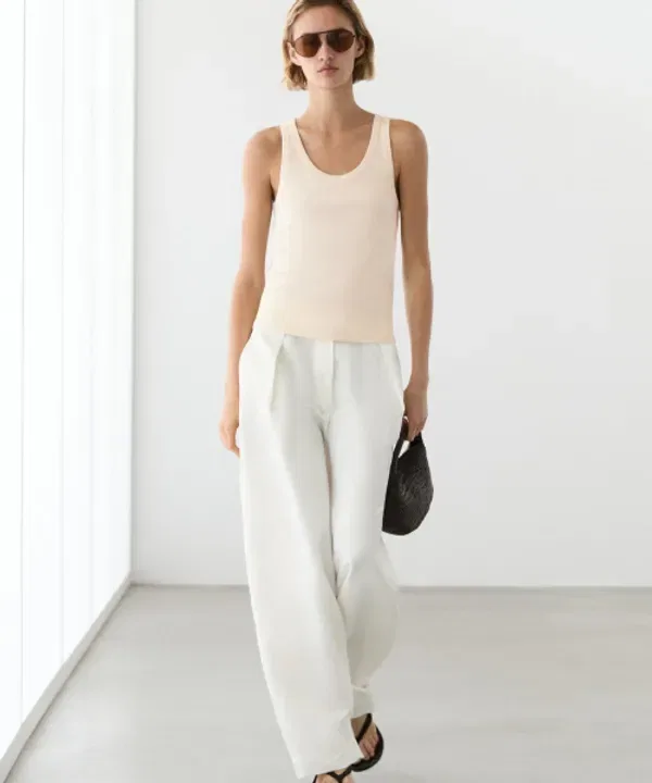 Майка без рукавов из 100% хлопка, Massimo Dutti — фото 2