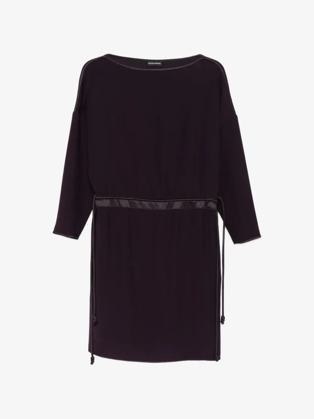 Платье с длинными рукавами и поясом на кулиске EMPORIO ARMANI, фиолетовый