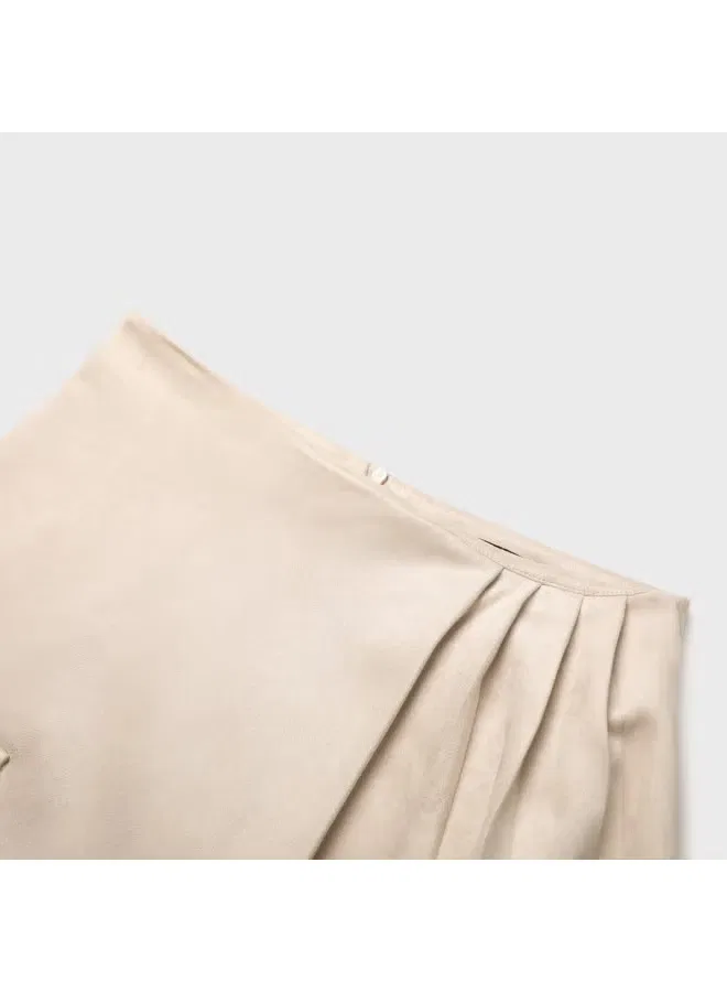 Юбка плиссированная A-line миди Zara, абрикосовый — фото 4