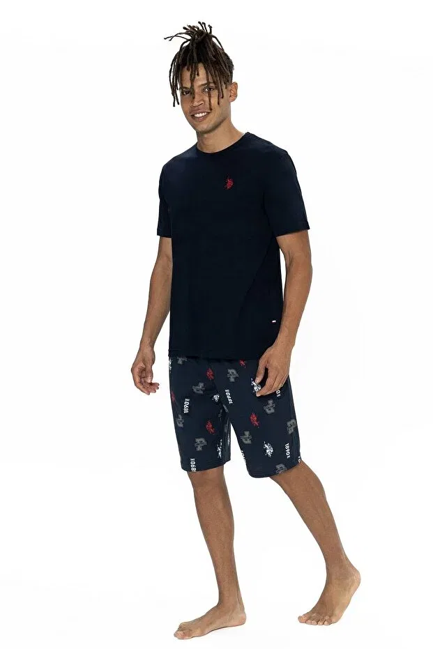 Мужской пижамный комплект с коротким рукавом и шортами U.S. Polo Assn., Navy Blue — фото 3