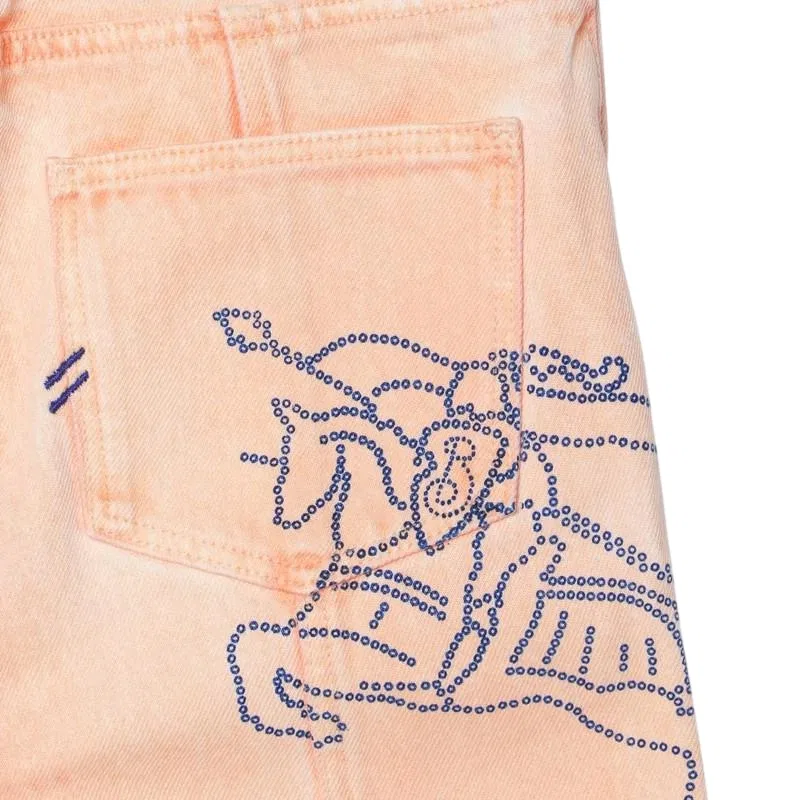 Джинсы прямого кроя с вышивкой EKD Kids EKD Jasmine Cotton Jeans Burberry, Pale Cameo — фото 3