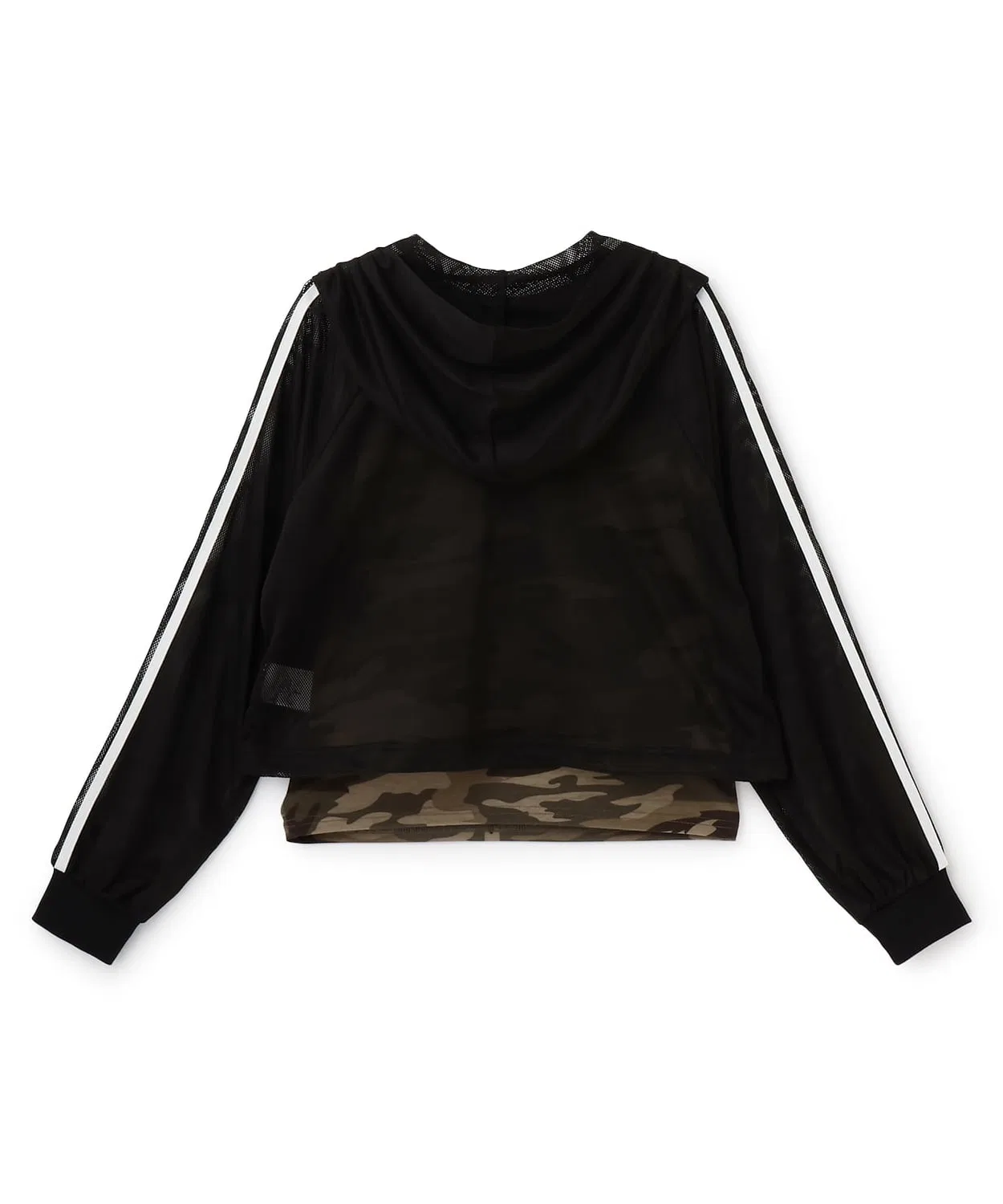 Детский комплект из сетчатой парки и топа с камуфляжным принтом PINK-latte, Black — фото 2
