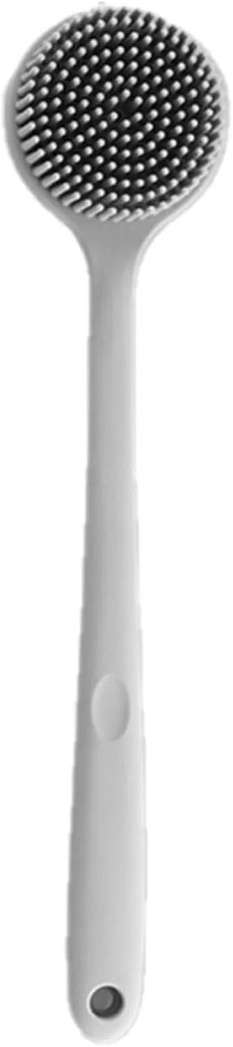 Щетка для тела силиконовая с длинной ручкой, двусторонняя, Nexbrill, 37.5x8 см, Grau