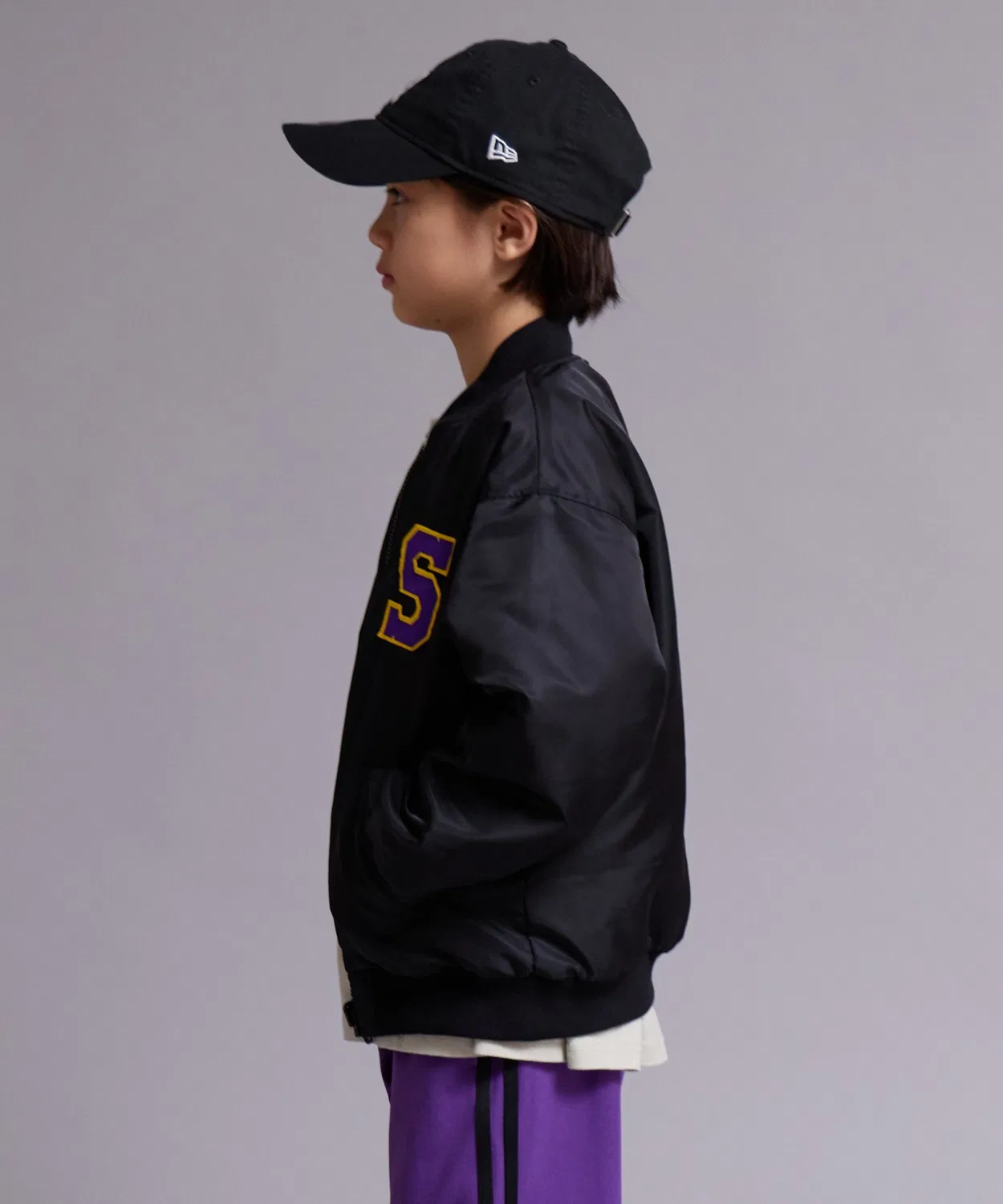 Детская куртка-бомбер на флисе с принтом PAIRMANON STREET, Коричневый — фото 3