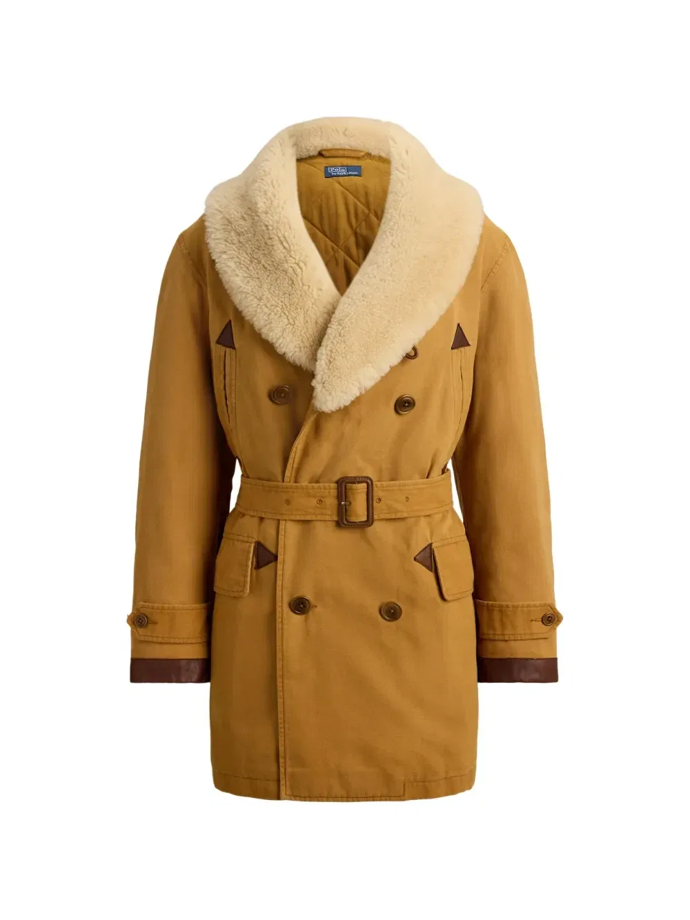 Пальто Country Ranch с меховым ворником и поясом Polo Ralph Lauren, коричневый