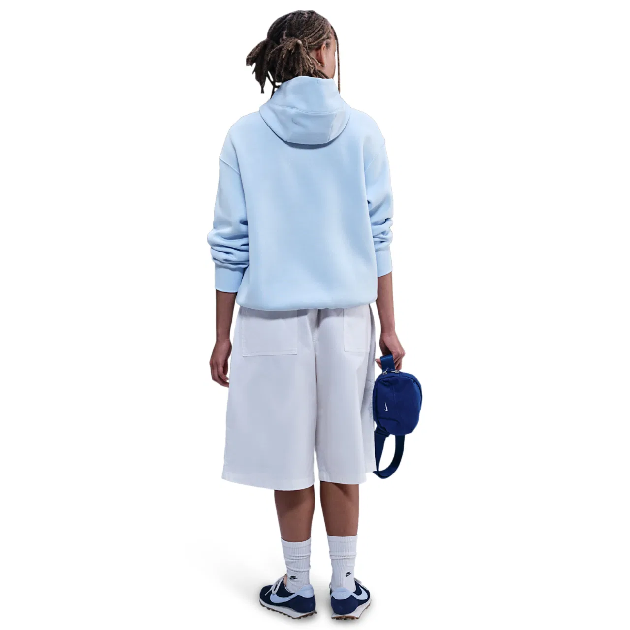 Женское худи Nike Style Fleece Pullover, цвет Sail/Celestine Blue — фото 4
