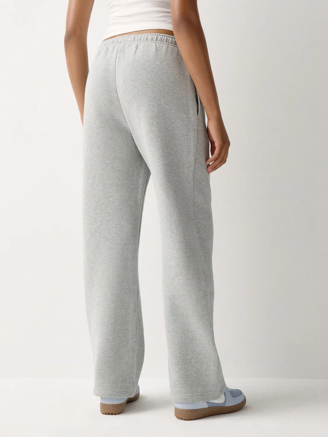 Джоггеры Nike Studio Fleece Wide Leg, серый — фото 3