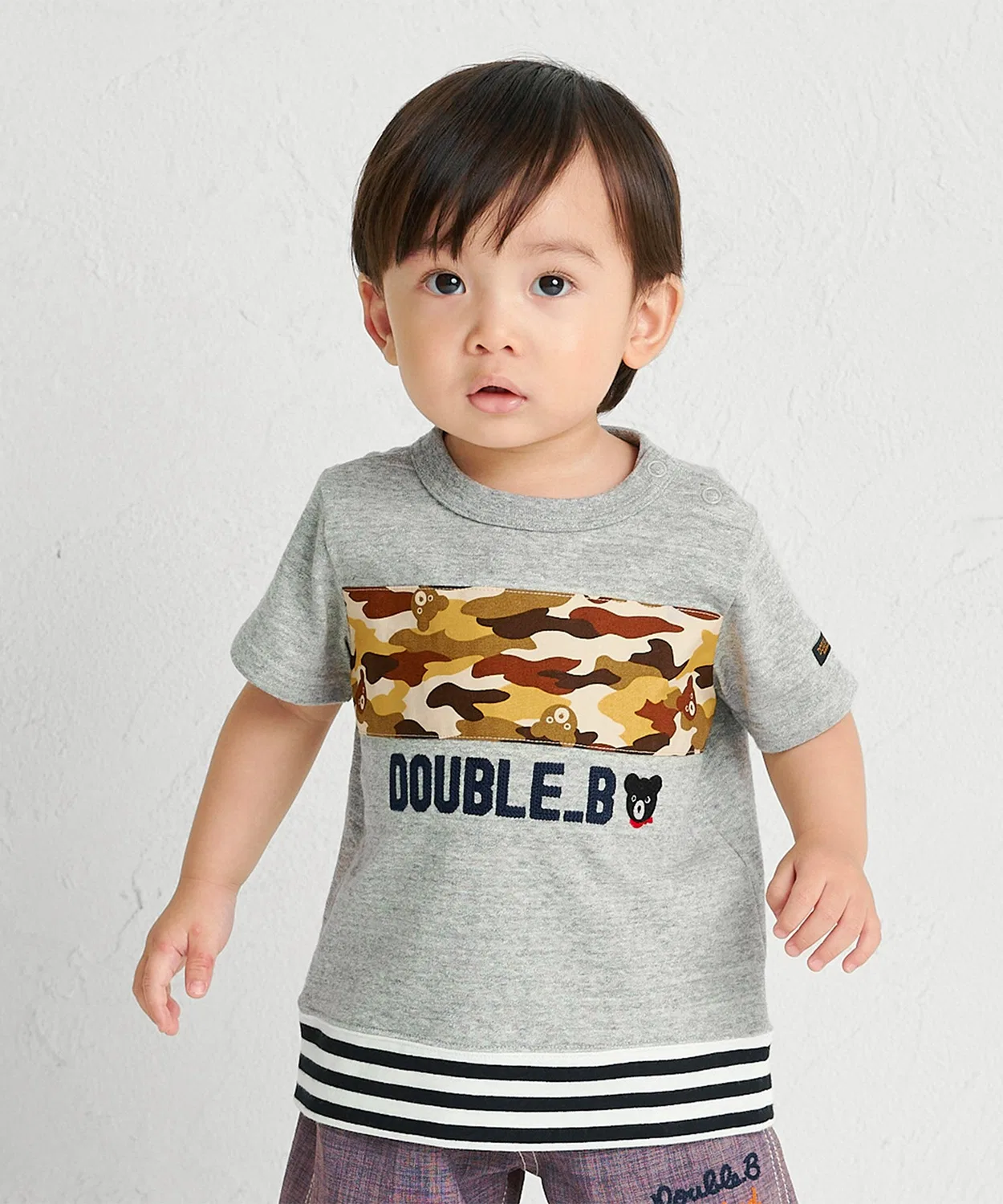 Детская футболка с камуфляжным принтом, модель Tiger Camo DOUBLE_B, Black — фото 2