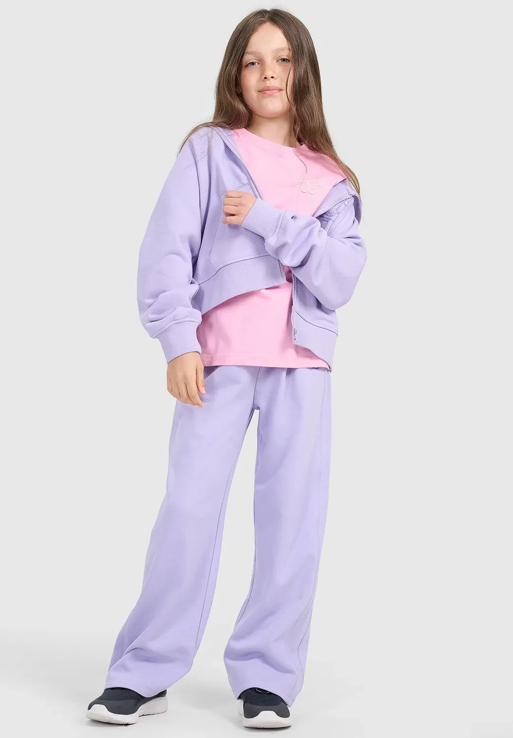 Футболка Regular z nadrukiem dziewczęcy - fioletowy 122 (6-7 лат) - спортивная футболка 4F, Light Pink