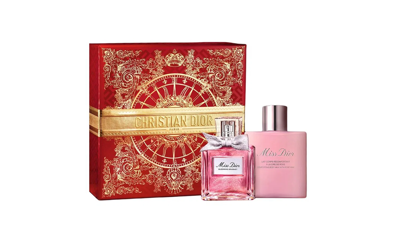 Женский парфюмерный набор Dior Miss Floral Light Perfume 50ml + Dior J'adore Fragrance Body Lotion 175ml, Radiant Gold Fortune Box Limited Edition, DIOR, Multicolor