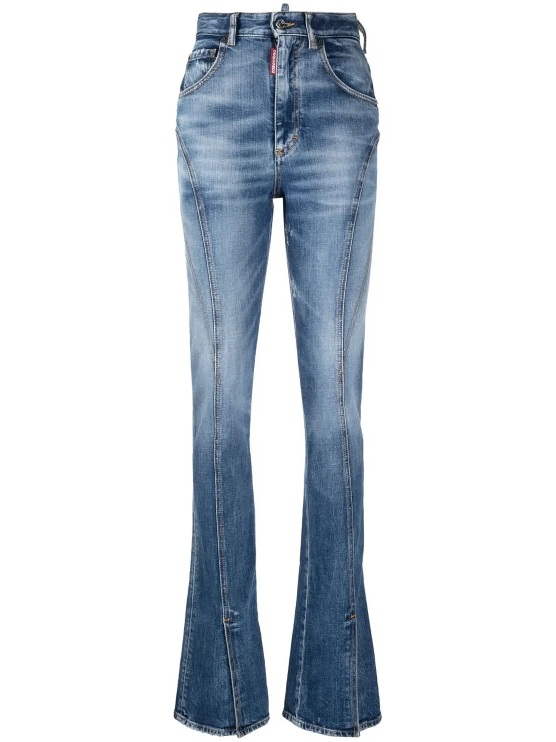 Джинсы клеш с высокой талией, синие DSQUARED2, синий