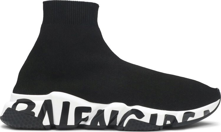 

Кроссовки Balenciaga Speed Trainer Graffiti - Black White, черный