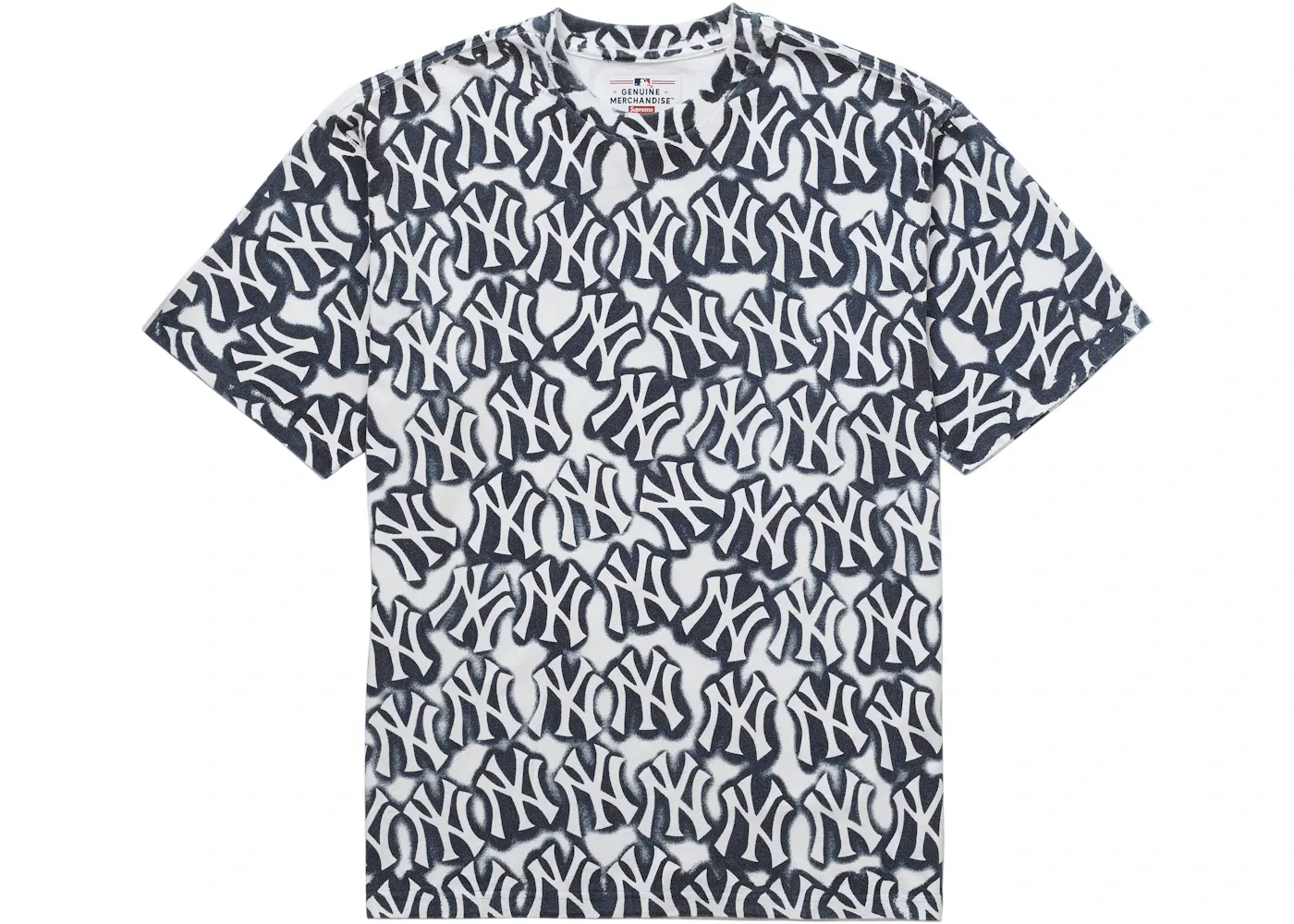 Мужская футболка с принтом Supreme x New York Yankees Airbrush S/S Top, White