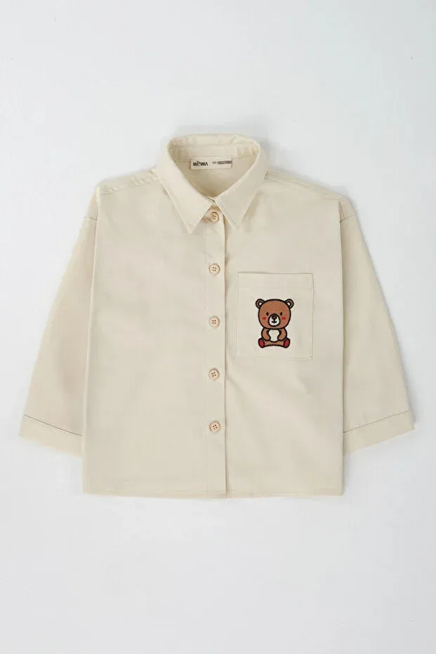 Детская рубашка для мальчиков с вышивкой Mioma Kids, White — фото 4