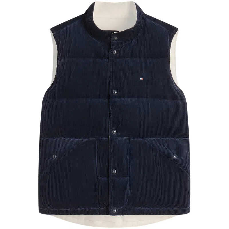 Мужской жилет утепленный с воротником-стойкой Tommy Hilfiger, Navy Blue/White DW5