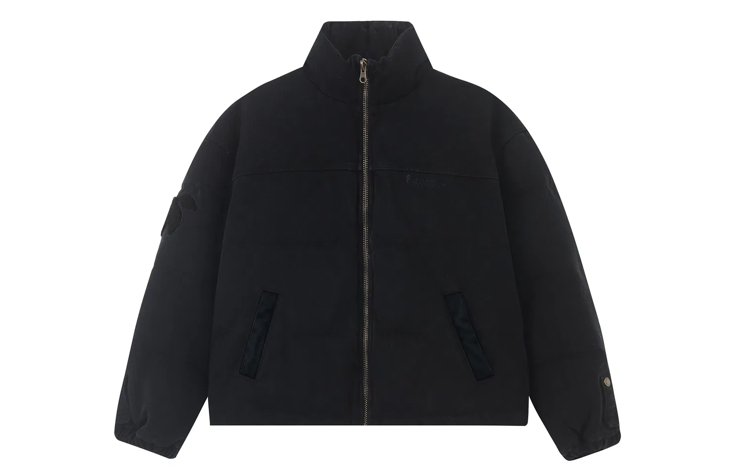 Детский пуховик с воротником-стойкой и карманами Cargo, F426, Black