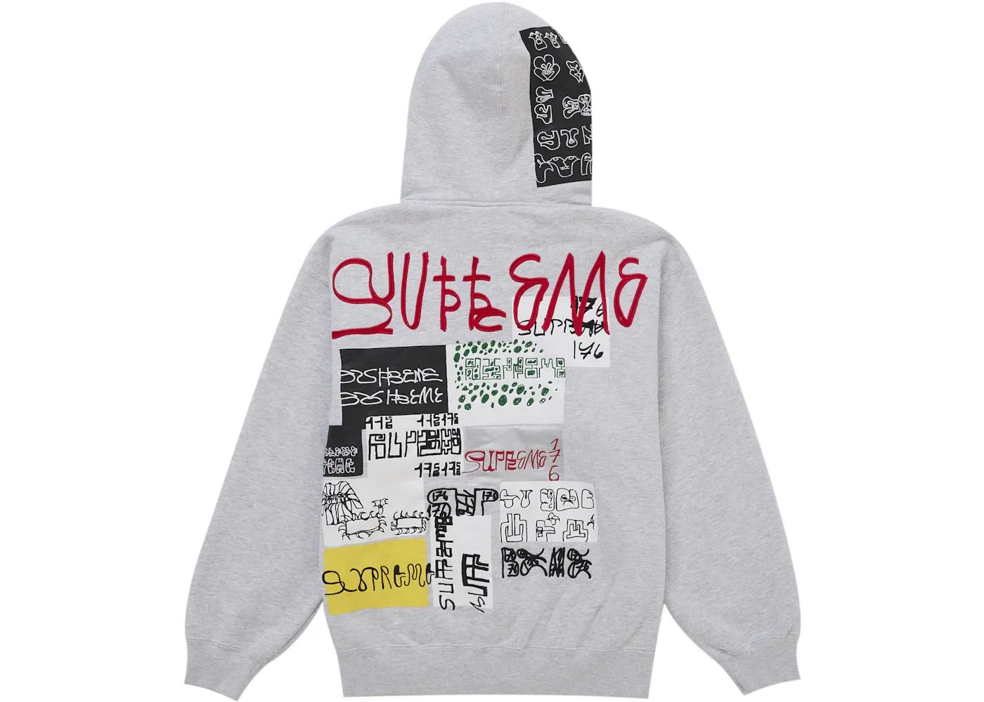 Мужская худи на молнии с принтом 176 Supreme, Heather Grey — фото 2