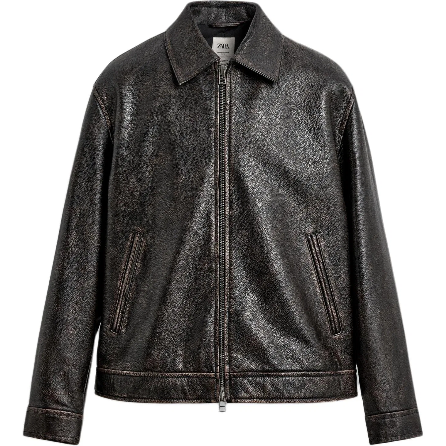 Мужское пальто с лацканами Black ZARA, Черный