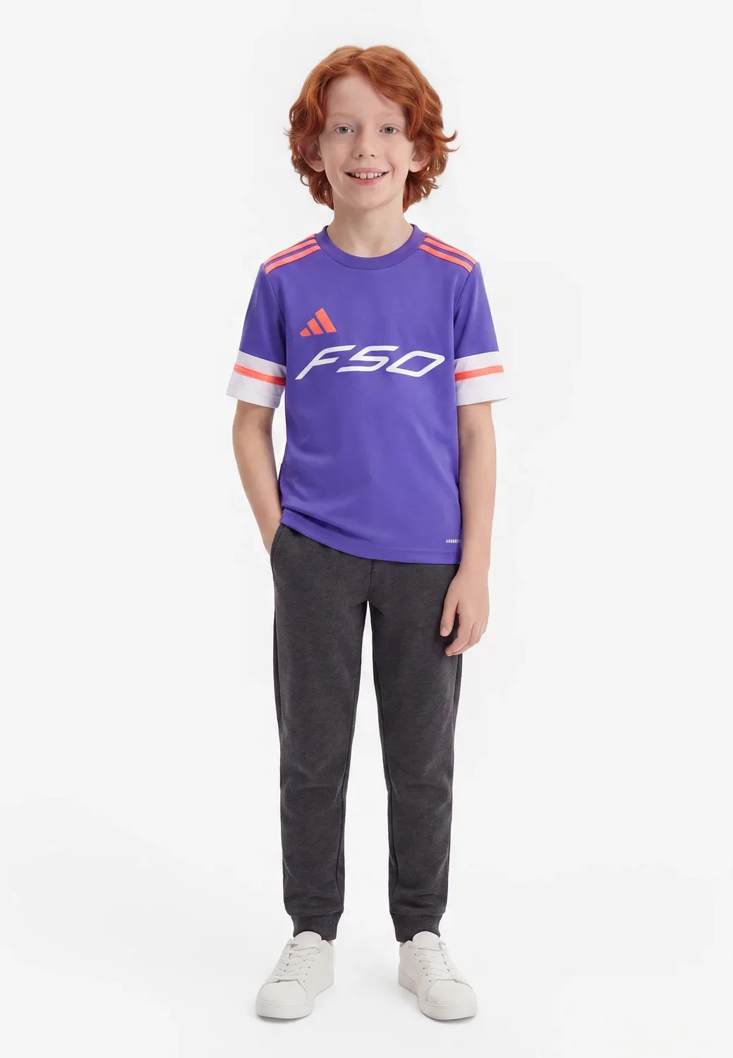 Спортивная футболка F50 унисекс Adidas Performance, Solar Purple/Solar Turbo/White