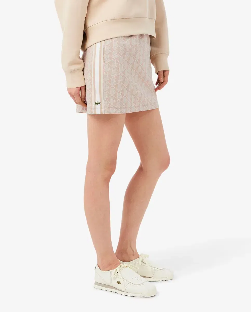 Юбка Lacoste Beige из жаккарда с монограммой — фото 3