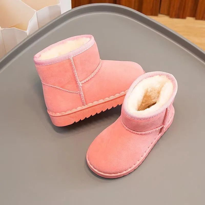 Детские зимние сапоги из вельвета для мальчиков и девочек Zonkacen, Pink — фото 3