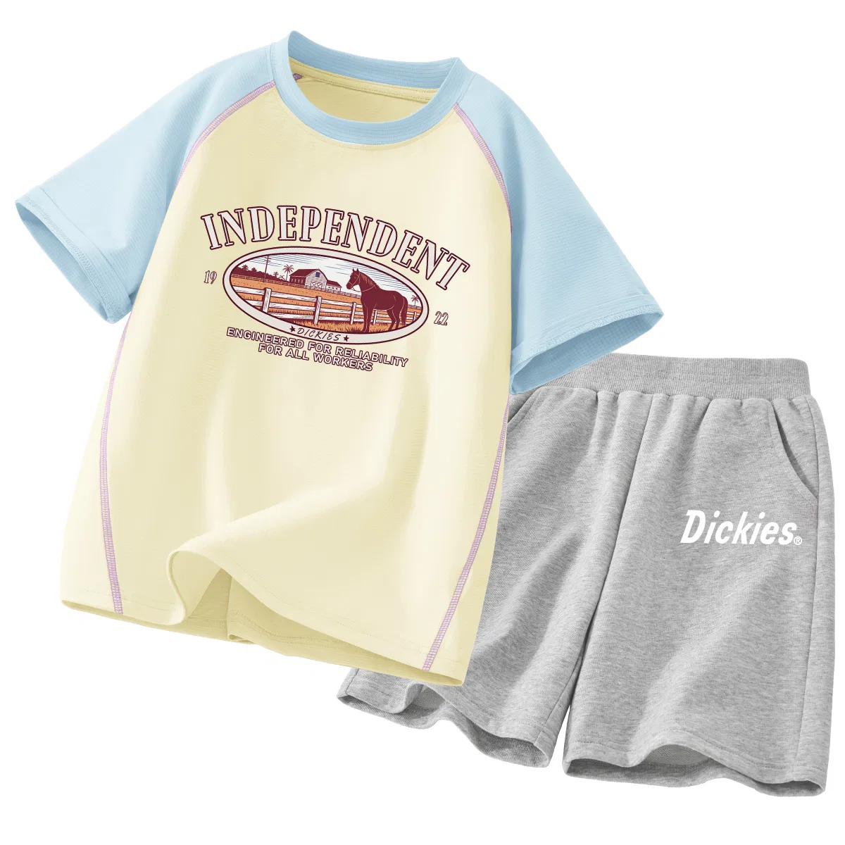 Детский спортивный комплект с принтом Si Farm Blue Yellow+Si Slim Label K Gray, Dickies