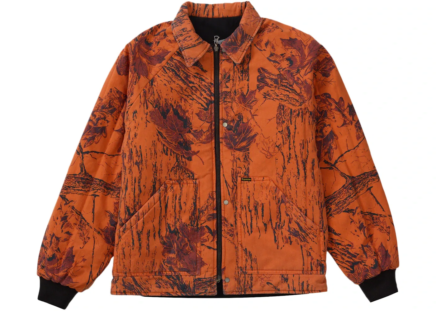 Мужская куртка-бомбер с принтом Supreme RealTree Reversible Quilted Work Jacket, Black