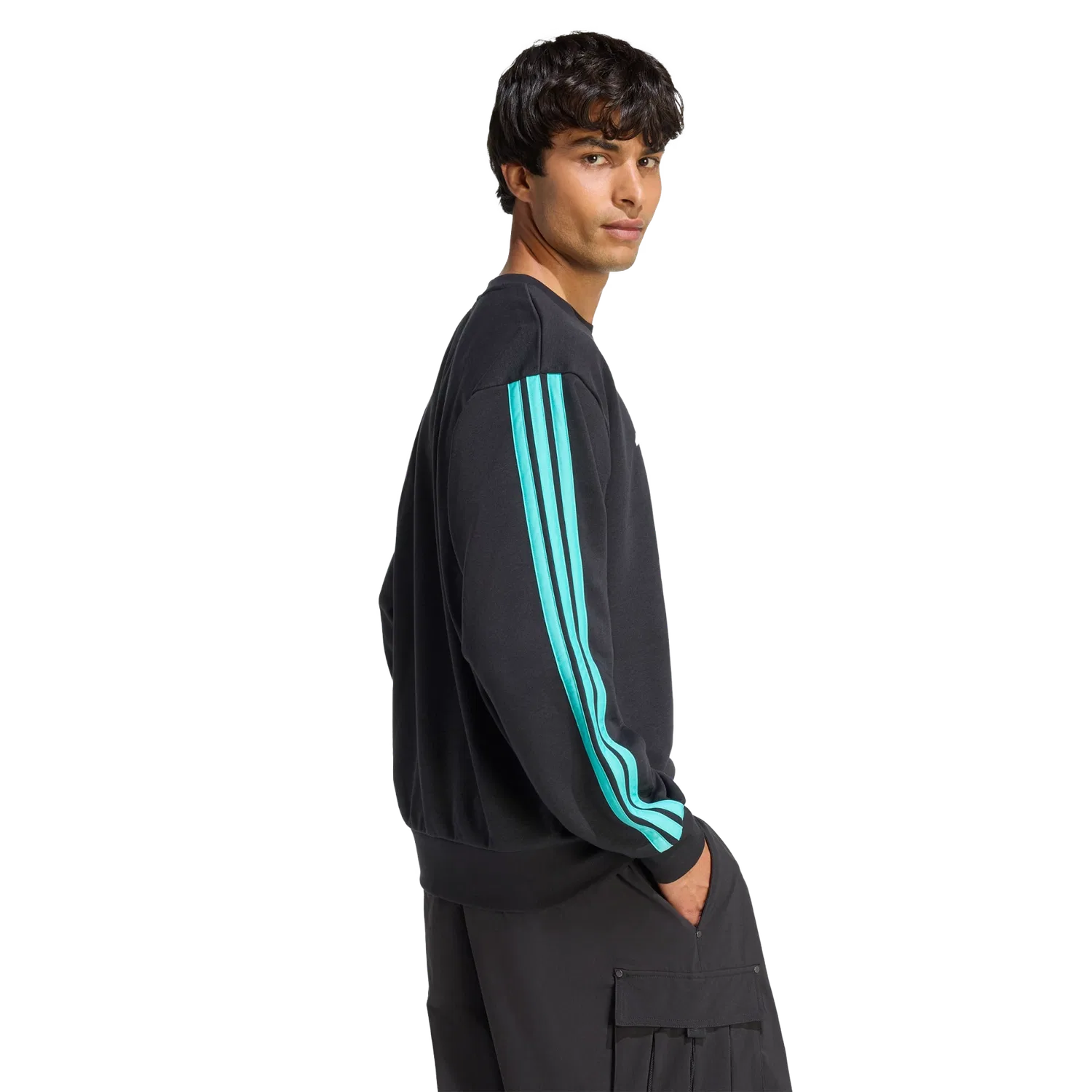 Мужской лонгслив с принтом Mercedes-AMG Petronas Formula 1 Team Adidas, черный — фото 3