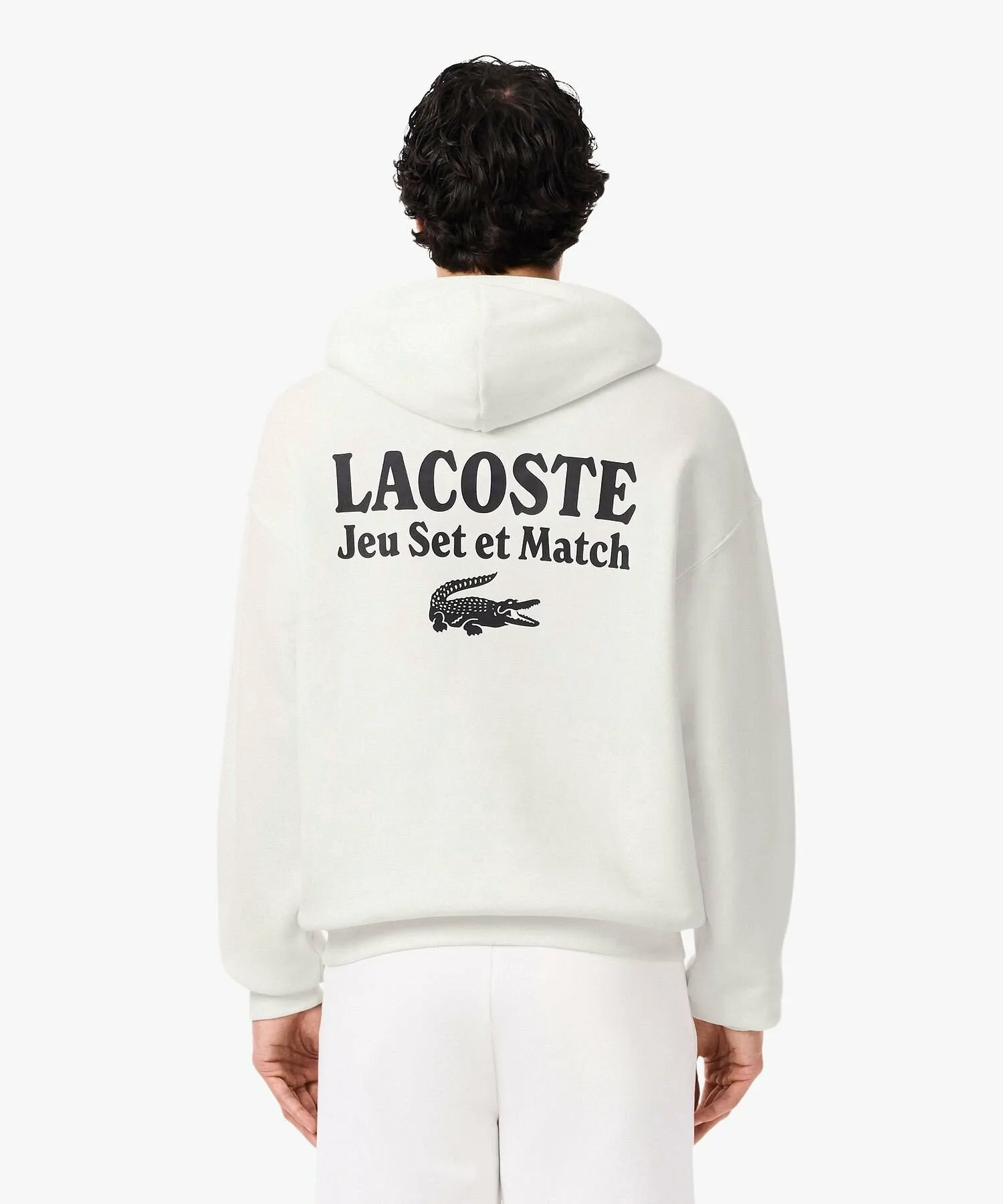 Толстовка с капюшоном и принтом на спине Jeu Set et Match LACOSTE, White — фото 3