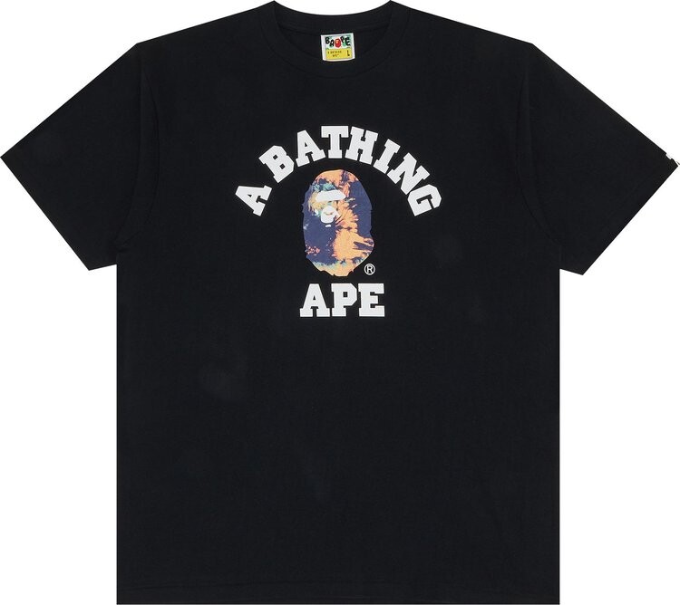 

Футболка BAPE Tie Dye College Tee 'Black/Navy', черный
