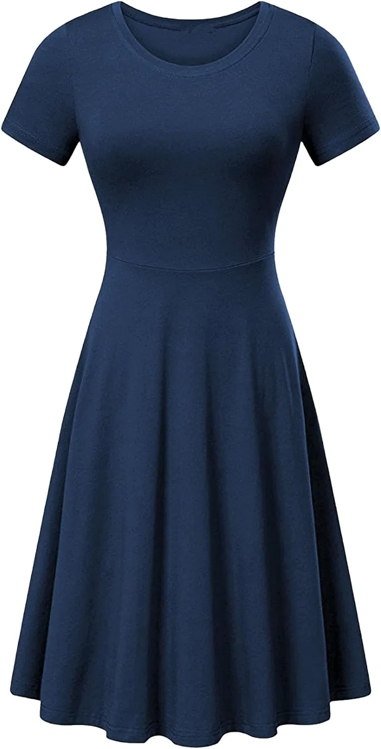 Женское летнее миди-платье A-силуэта с карманами, Navy Blue — фото 3