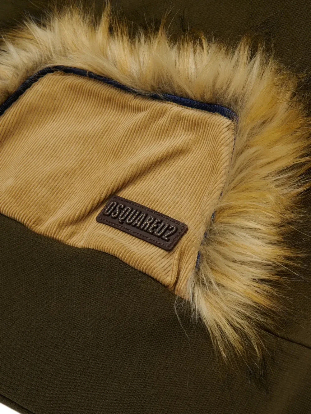 Худи с вельветовым карманом Dsquared2 Kids, зеленый — фото 4