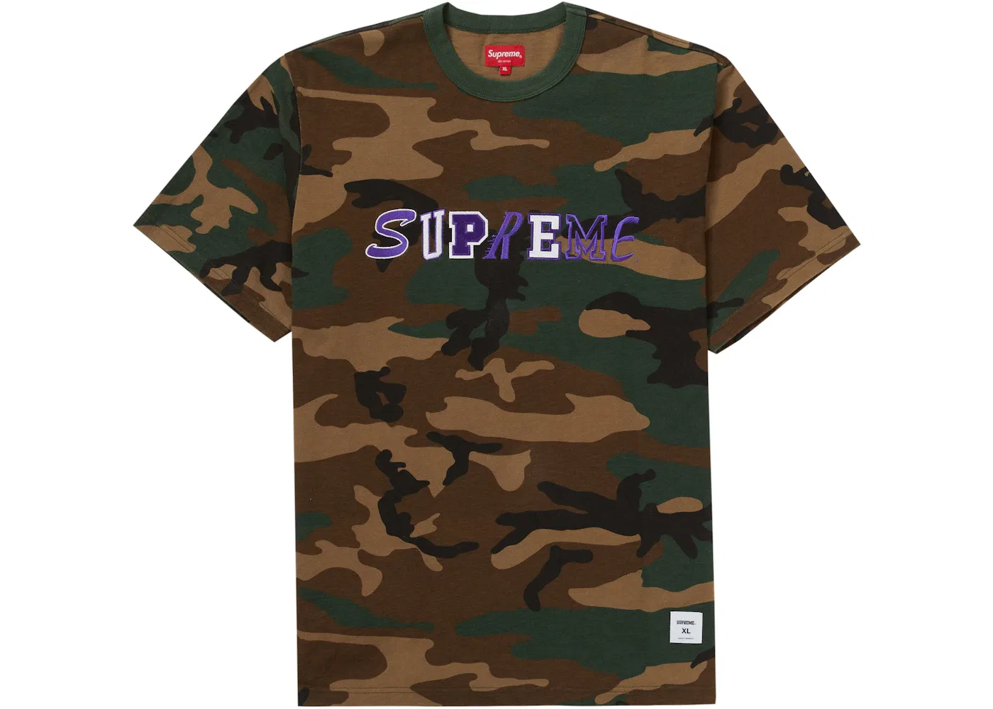 Мужская футболка с принтом Supreme S/S Top, Woodland Camo