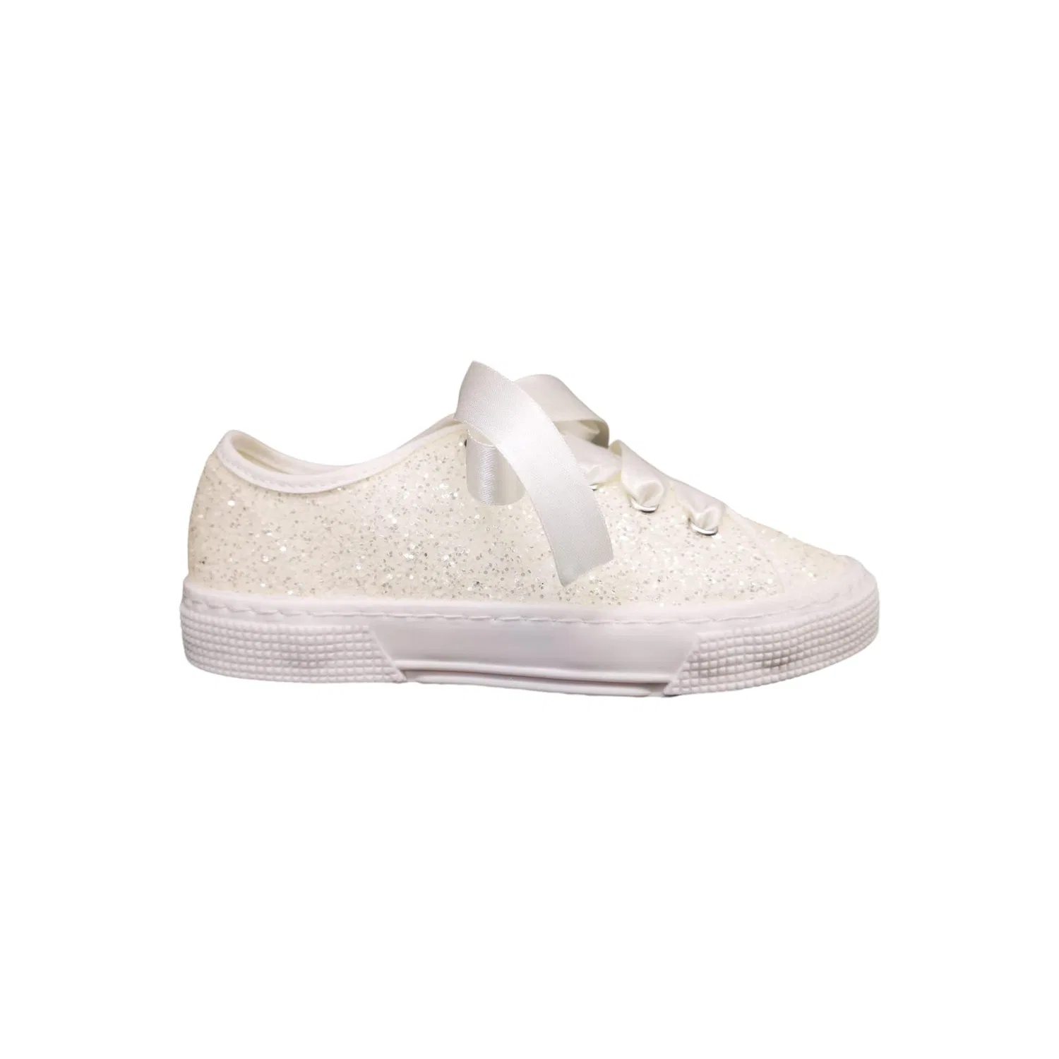 Детские кроссовки с блестками Dexco Vigevano, Glitter Bianco