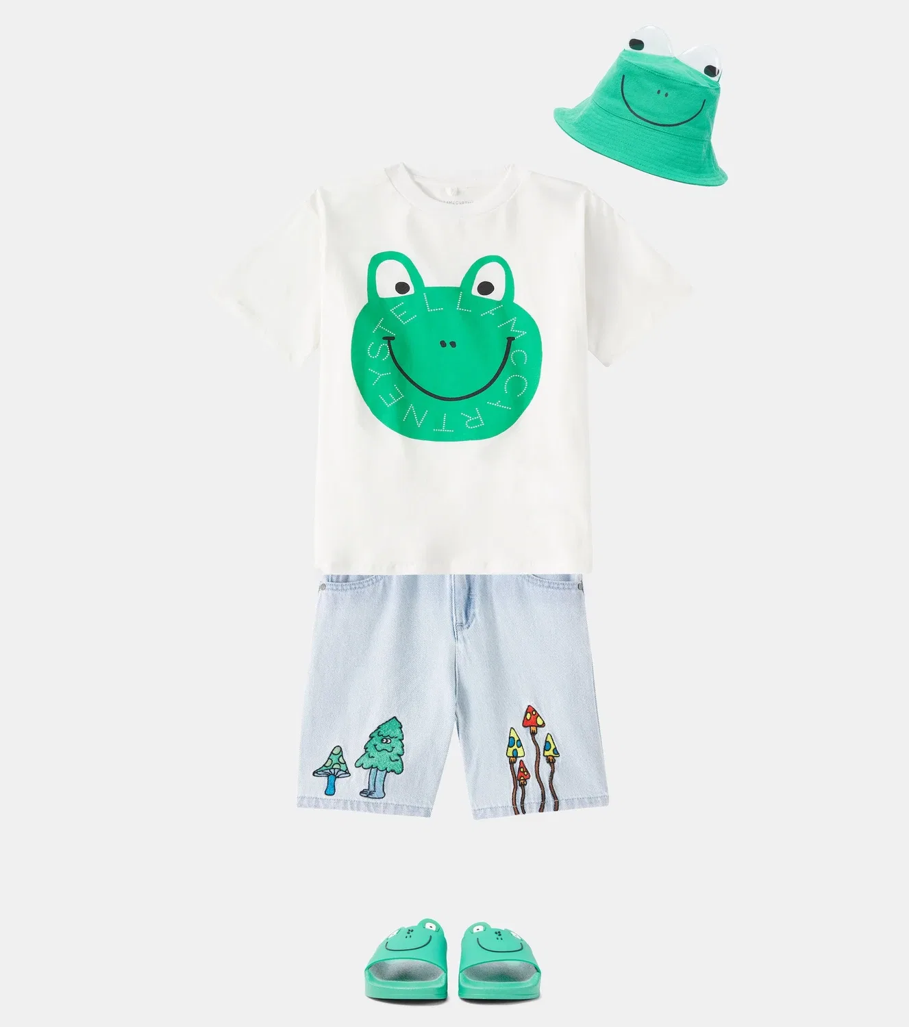 Джинсовые шорты с вышивкой Stella Mccartney Kids, синий — фото 2