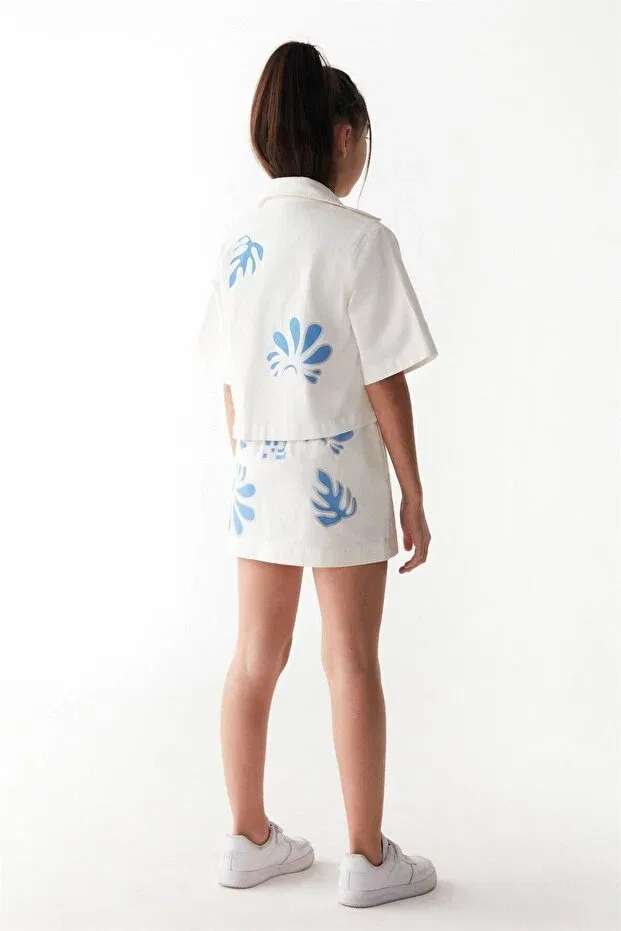 Детская куртка с принтом Nk Kids, Ecru Blue — фото 3