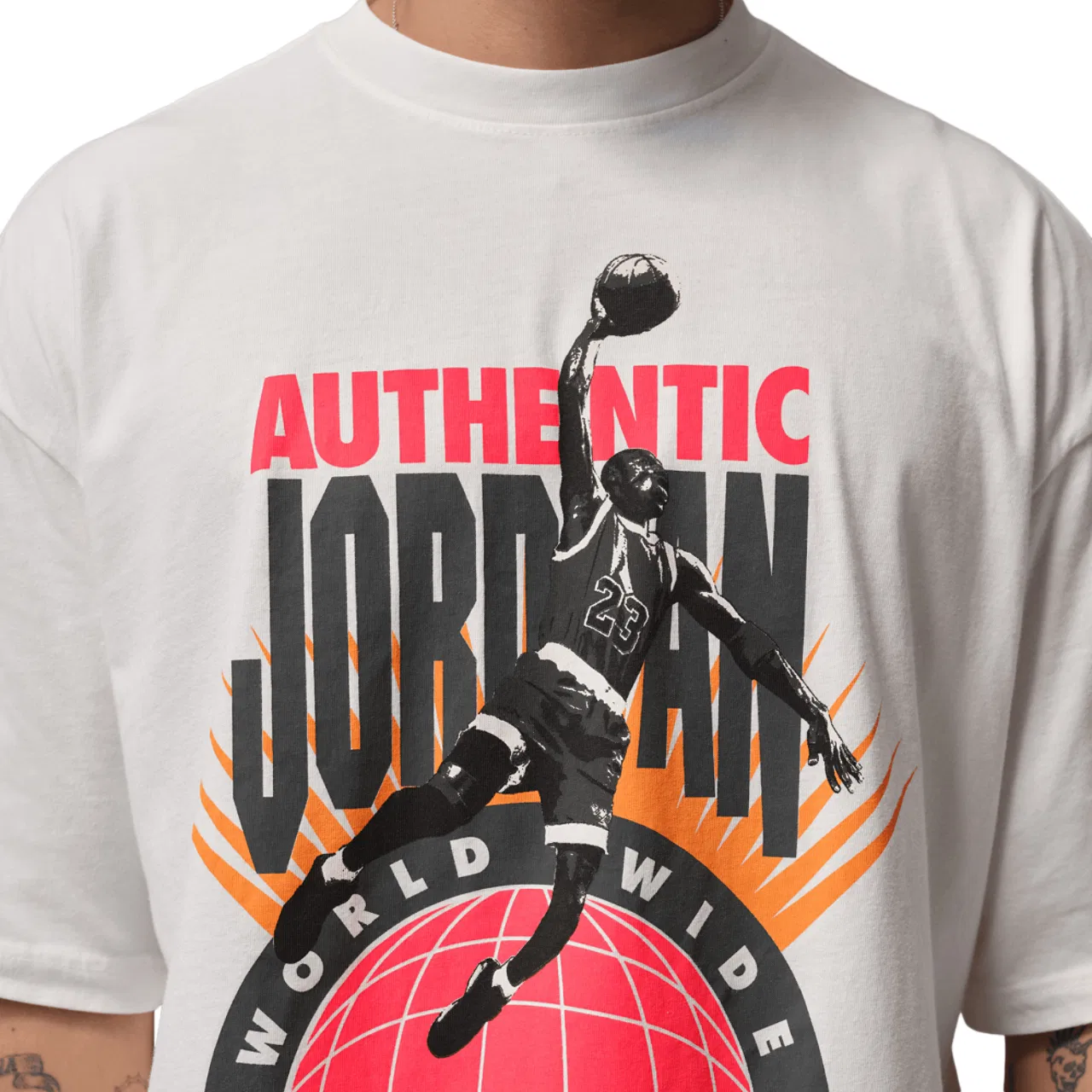 Футболка мужская оверсайз Reissue WW Jordan, цвет Sail/Infrared 23 — фото 3