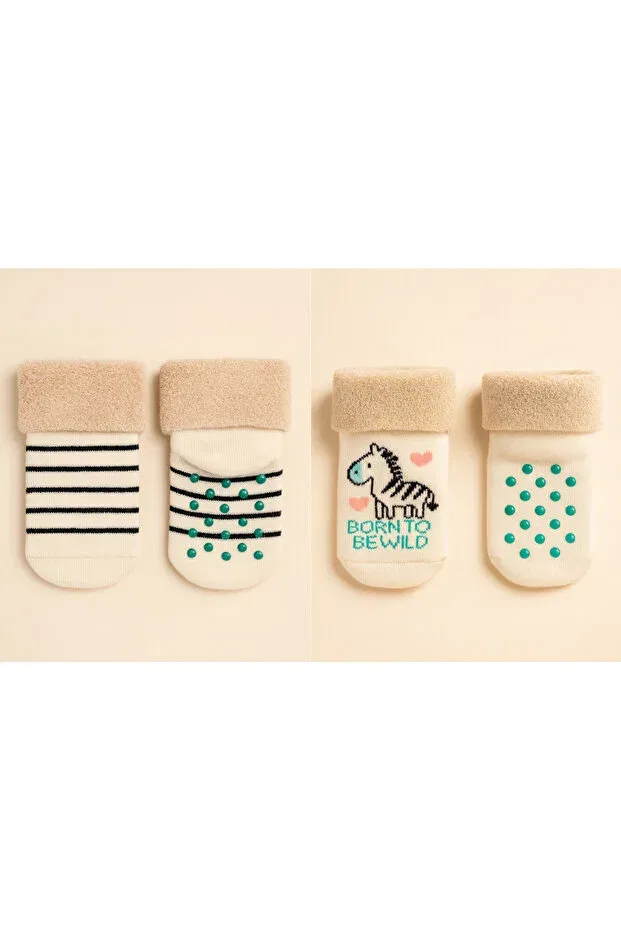 Детские носки с принтом 3 шт Bony Socks, Ecru