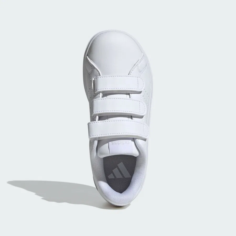 Кроссовки детские с 3 полосками Sportswear IE9020 Advantage Base 2.0 Shoes Kids adidas, Бело-серый — фото 4