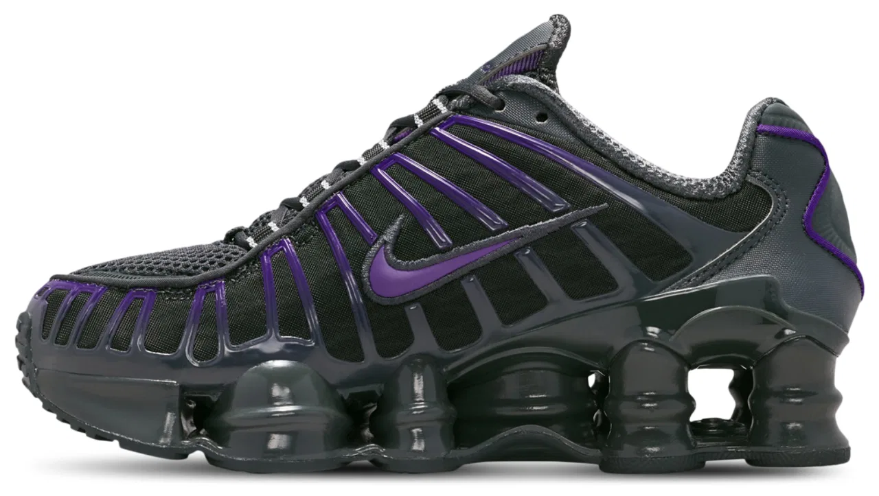 Кроссовки для девочек Shox TL Nike, цвет Smoke Grey/Court Purple — фото 2