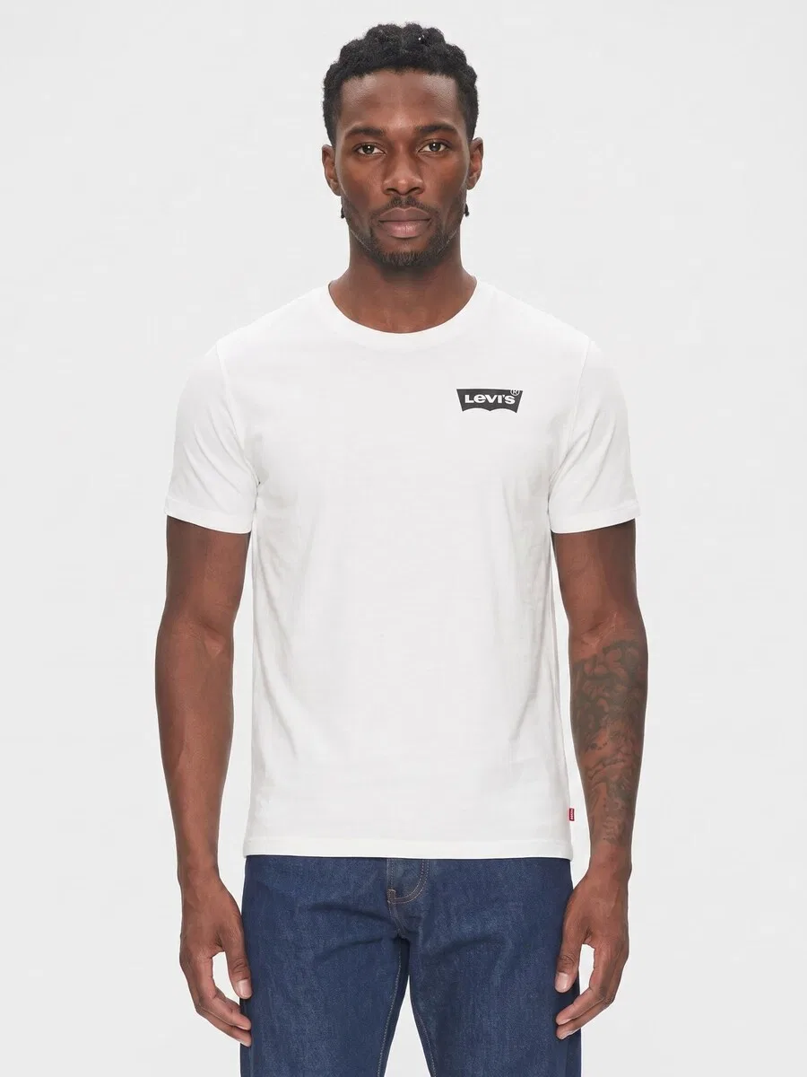 Футболка LEVI'S 'Graphic Crewneck Tee Color BW White + GR White' белого цвета