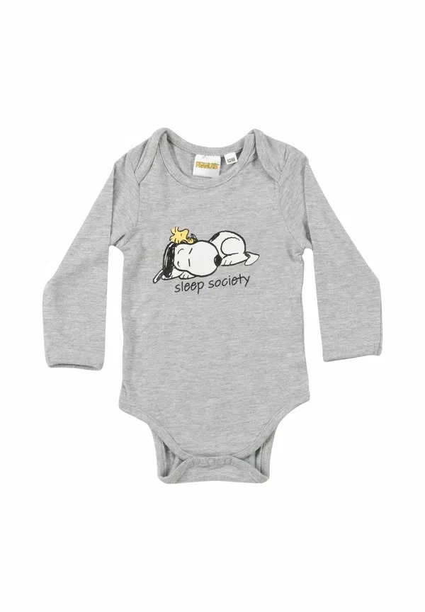 Комплект из боди и ползунков с принтом Peanuts Snoopy, синий/серый — фото 2