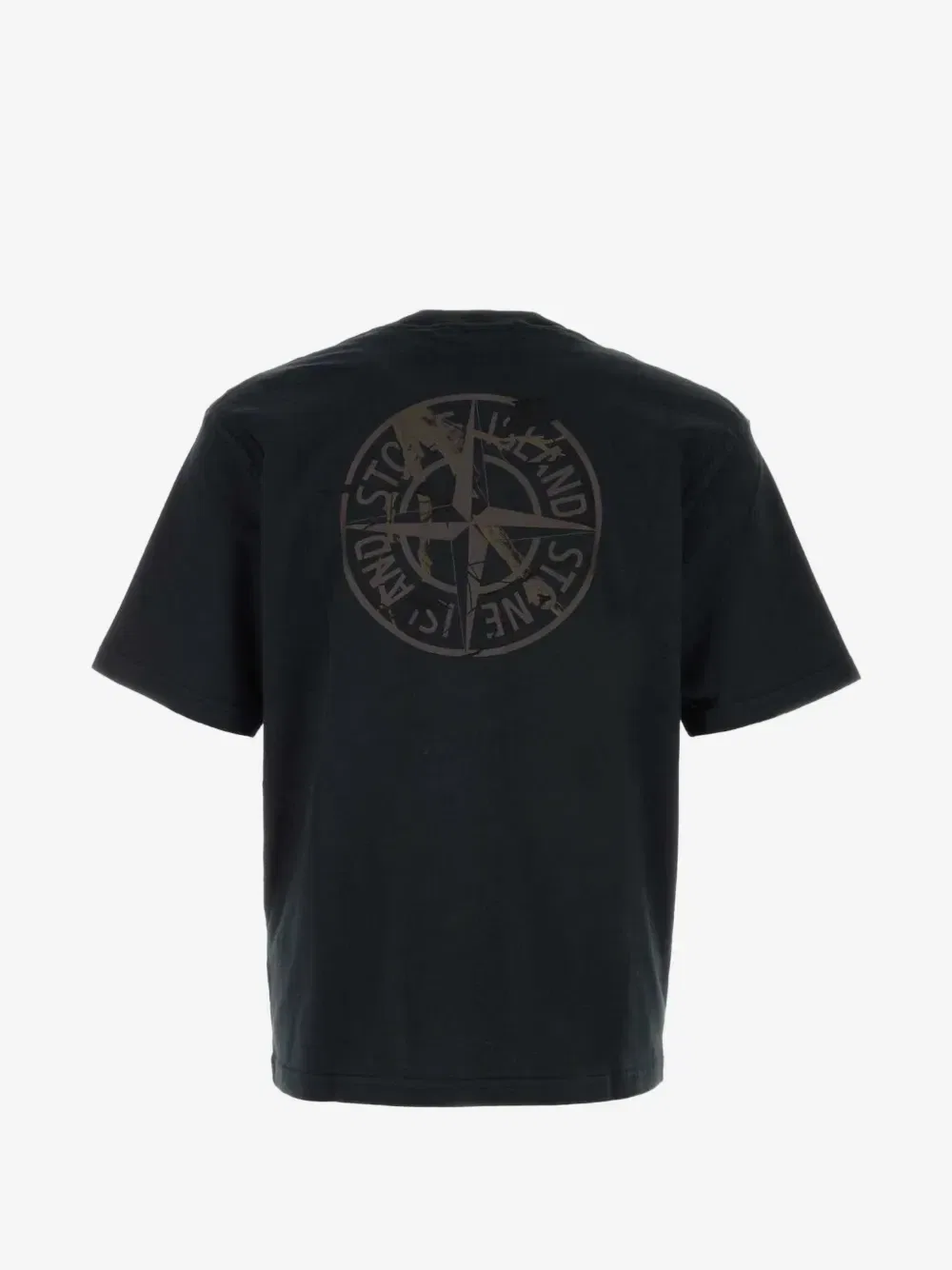Футболка хлопковая с принтом логотипа Stone Island, синий — фото 2