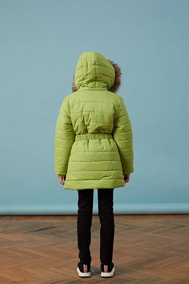 Детское пальто для девочек с капюшоном Men Anorak, Green — фото 3