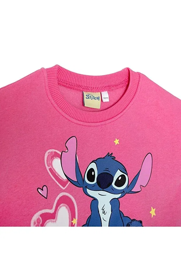 Детский комплект спортивного костюма для девочек на флисе Lilo & Stitch, Pink — фото 3