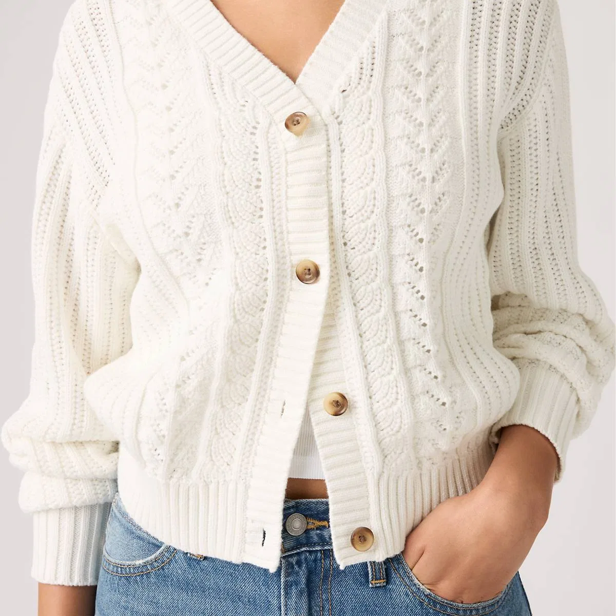 Кардиган «Снежинка» Levi's, Tofu - White — фото 4