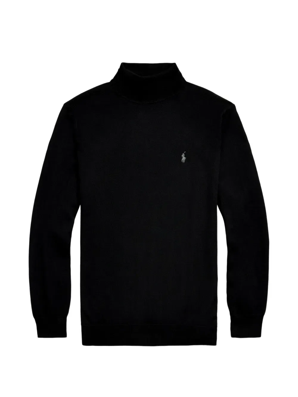 Свитер с высоким воротником и вышивкой Polo Ralph Lauren, черный