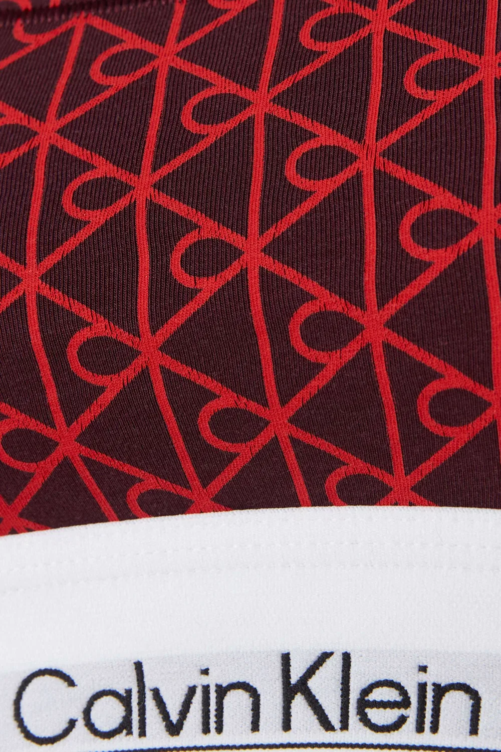 Бралетт хлопковый Icon Logo Calvin Klein, бордовый — фото 3